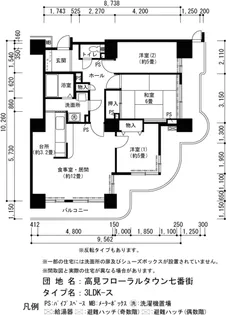 UR高見フローラルタウン七番街【12階】の間取り