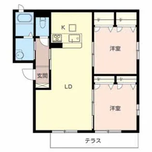 フィレンツェ上新庄【1階】の間取り