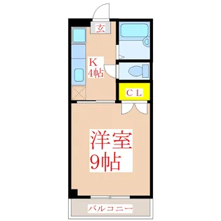 ベルビューコーポ91【1階】の間取り