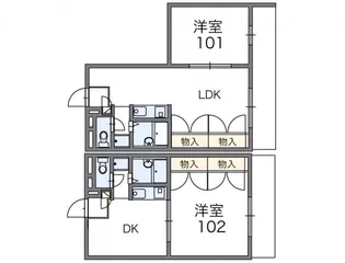レオパレス拝島町【3階】の間取り