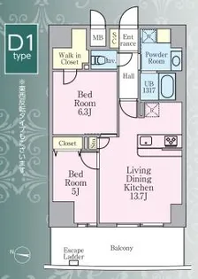 グランシエル川口【8階】の間取り