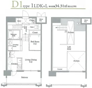 リアンシエルブルー東比恵II【12階】の間取り