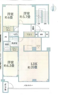 大船みどりが丘マンション【4階】の間取り