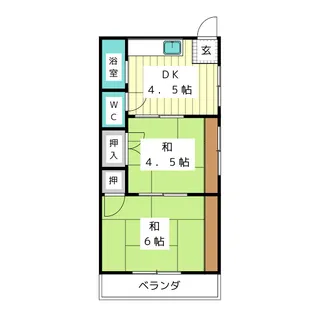 三和荘【2階】の間取り