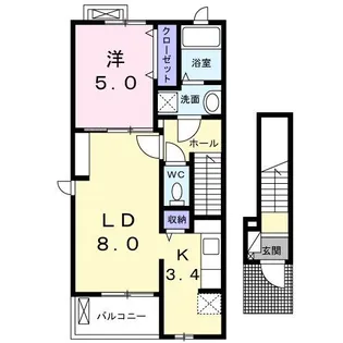 モーニングサン V II【2階】の間取り