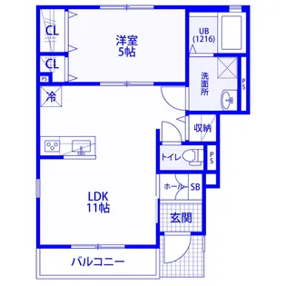 クレール 東大宮【1階】の間取り