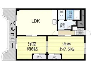 ウイング中島【4階】の間取り