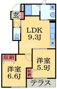 ヴェルジュドゥソレイユ【1階】の間取り