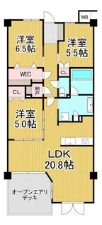 ヴェレーナシティ夙川パークナード1【6階】の間取り