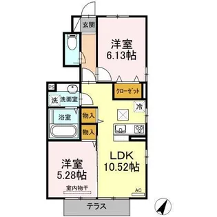クレセントI【1階】の間取り