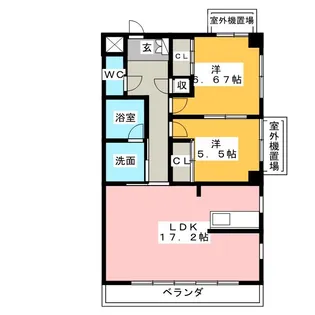 ツインカムウェストII【2階】の間取り