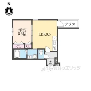 フジパレス瓜生堂2番館【1階】の間取り
