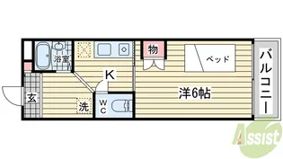 PANBROSV【6階】の間取り