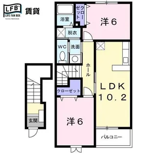 クラスカ B【2階】の間取り