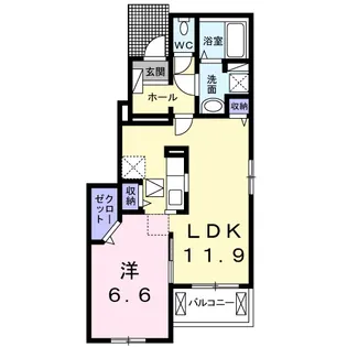 シャン・ノール18【1階】の間取り