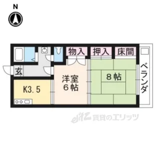 洛西マンションNO.2【5階】の間取り