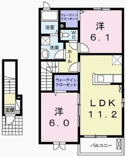 アルベロ・アズーリ【2階】の間取り