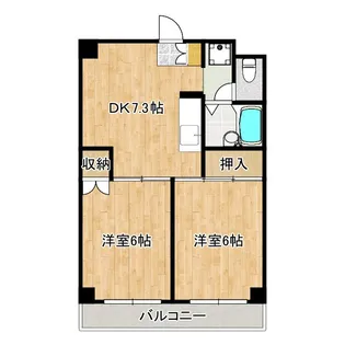 フクロク・ハイ・マンション1号館【4階】の間取り
