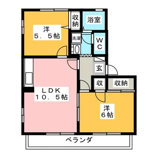 フレグランスふじB【2階】の間取り