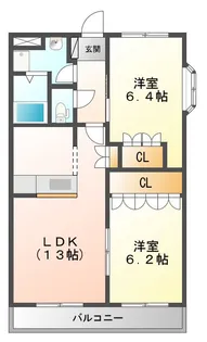 ヴァンパインコート B【2階】の間取り