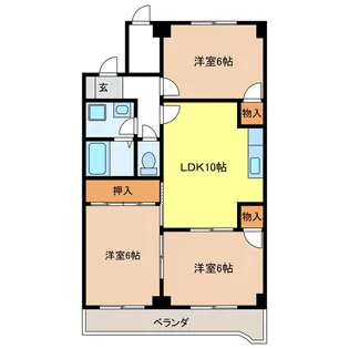 岐阜県岐阜市西鶉6【マンション】の間取り