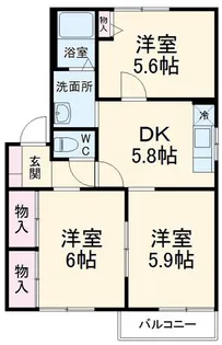 オーシャンヒルズA【2階】の間取り