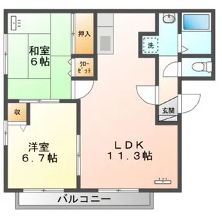 2LDKの間取り画像