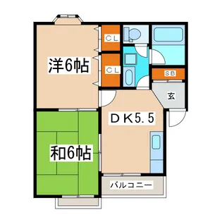 ドミール井野【1階】の間取り
