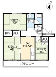 UR狭山台【4階】の間取り