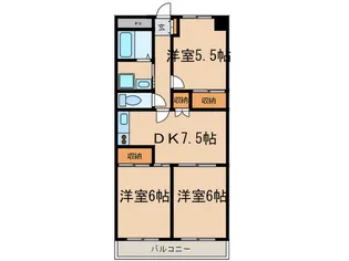 ホワイトプラムビル【3階】の間取り