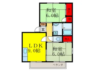 清水ハイツB【2階】の間取り