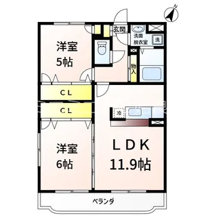 鹿児島県姶良市西餅田【マンション】の間取り