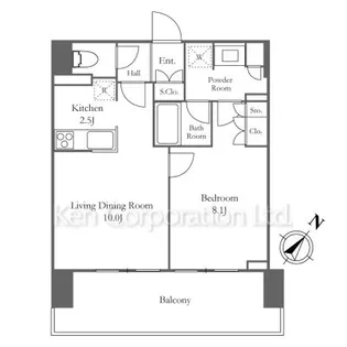 1LDKの間取り画像