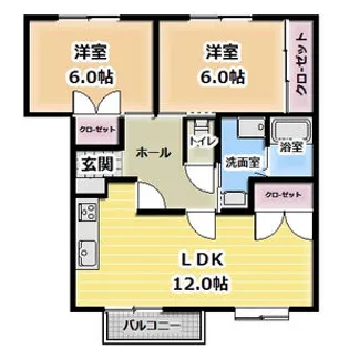 ロワールソレイユ2番館【1階】の間取り