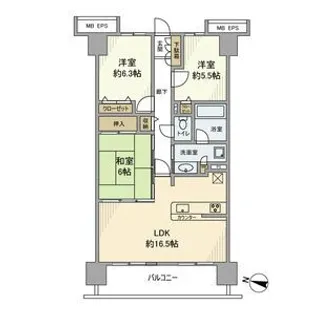 ラフィーネハイツ【3階】の間取り