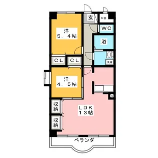 クレストール築地【3階】の間取り