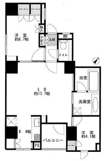 東京都中央区銀座8【マンション】の間取り