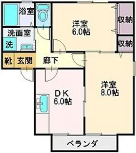 埼玉県ふじみ野市市沢2【アパート】の間取り