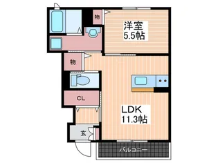 ルミエコート弐番館【1階】の間取り
