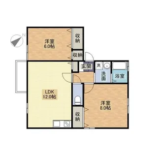 ホームタウン若葉D【1階】の間取り