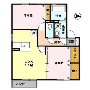 メゾン・グランドールFUJIWARA B棟【2階】の間取り