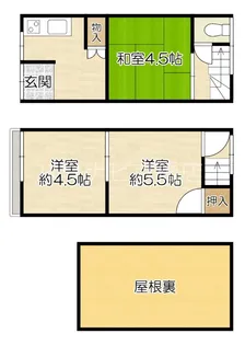 大阪府大阪市城東区野江1【一戸建】の間取り