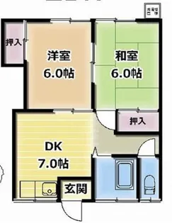 石田コーポ【1階】の間取り