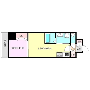 アーバンパーク新大阪【9階】の間取り