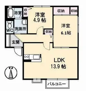 レジデンスナカヤ C棟【1階】の間取り