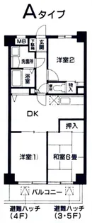 グリーンハイツ室橋【3階】の間取り