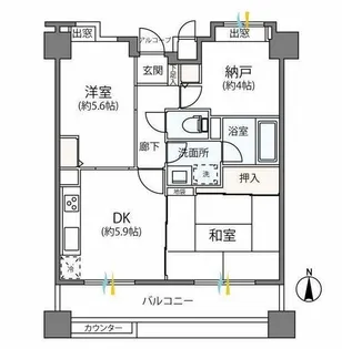 レクセル海老名【6階】の間取り