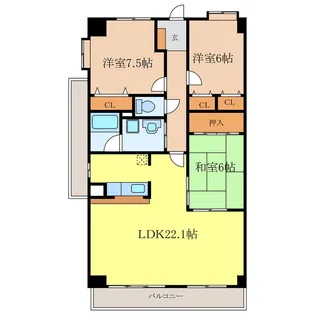 愛知県名古屋市守山区本地が丘【マンション】の間取り