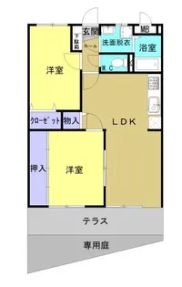 シャトーレK&T【1階】の間取り
