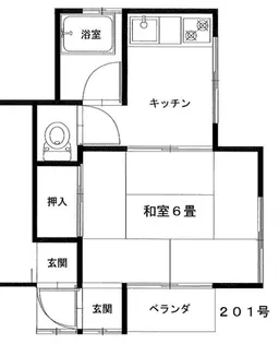 堀越荘201号【2階】の間取り